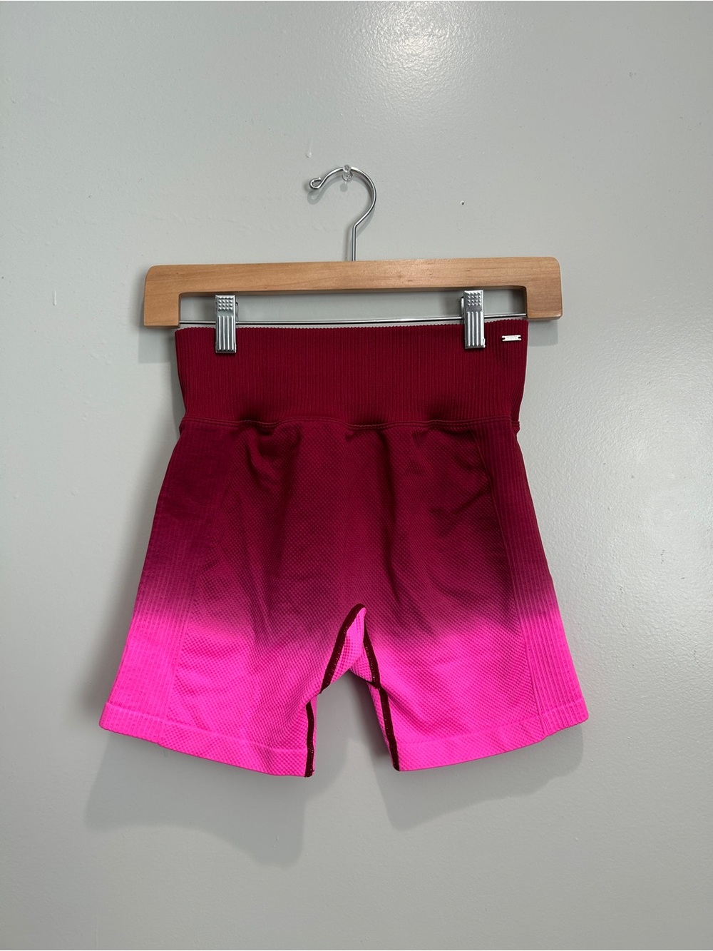 PINK Victoria's Secret Ombre Bike Shorts - Burgundy to Hot Pink